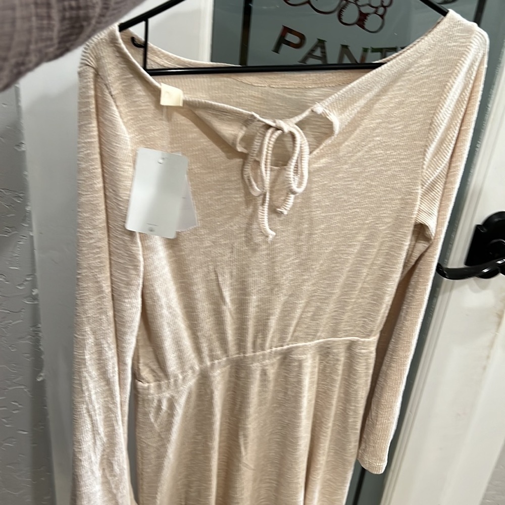 ROXY NWT Strolling Through Long Sleeve Rib Knit Dress - Picture 7 of 9